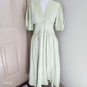 Koandaily light green cottagecore Prairie dress S